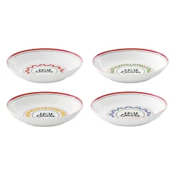 Easy Life Set de 4 assiettes à pasta PASTA & PIZZA LOVERS> Services De Table En Porcelaine​|Pizza & Pasta Lovers