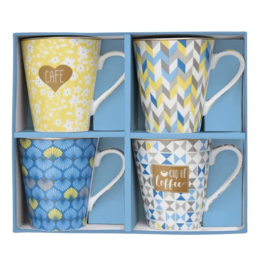 Easy Life Set de 4 mugs en porcelaine de 300 ml CUP OF COFFEE Online