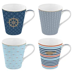 Easy Life Set de 4 mugs en porcelaine de 300 ml BORD DE MER Online
