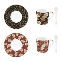 Easy Life Set de 2 tasses à café avec soucoupes KIMONO Clearance