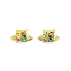 Easy Life Set de 2 tasses à café et soucoupe EXOTIC PARADISE New