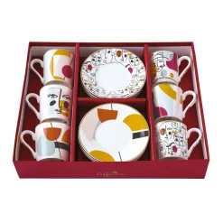 Easy Life Set de 6 tasses à espresso de 100 ml avec soucoupes MODERNISM Sale