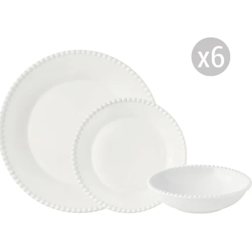 Easy Life Set de vaisselle 18 pcs TIFFANY WHITE Hot