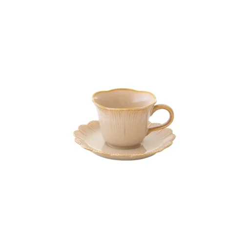 Easy Life Tasse à café beige FLEURI New