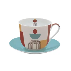 Easy Life Tasse à petit-déjeuner avec soucoupe 400 ml ILLUSION Hot