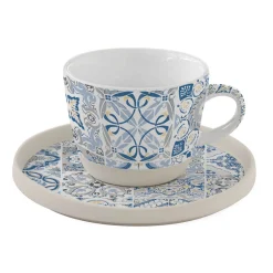 Easy Life Tasse à thé en porcelaine avec soucoupe, 250 ml Casa Decor BLUE Discount