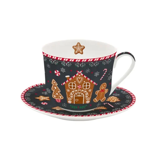 Easy Life Tasse de petit déjeuner avec soucoupe GINGERBREAD Sale