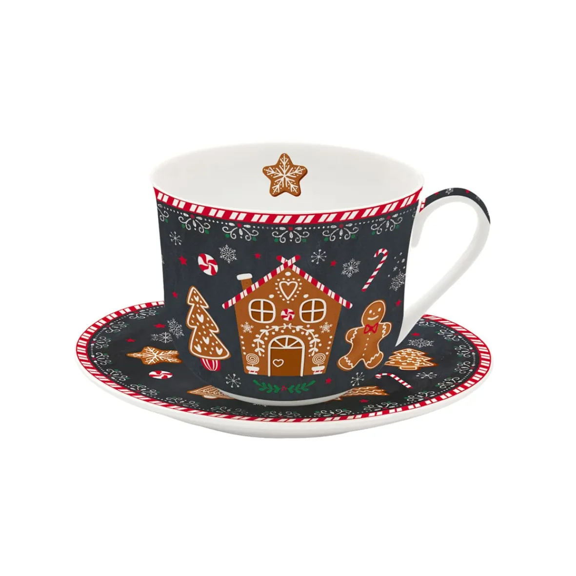 Easy Life Tasse de petit déjeuner avec soucoupe GINGERBREAD Sale
