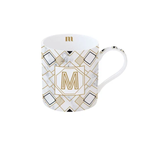Easy Life Tasse en porcelaine de 350 ml MONOGRAM M