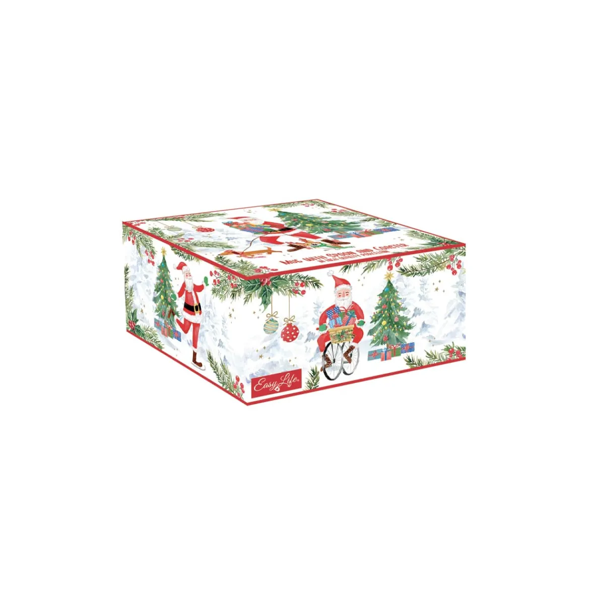 Easy Life Tasse et cuillère avec sous-verre JOYFUL SANTA Best