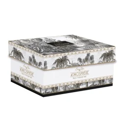 Easy Life Théière 600 ml avec infuseur en métal et 2 tasses de 160 ml en porcelaine RETRO JUNGLE> Coffret Cadeau|Moderne