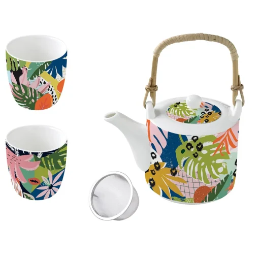 Easy Life Théière de 600 ml avec 2 tasses TROPICAL VIBES Discount