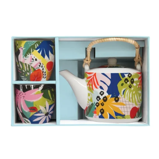 Easy Life Théière de 600 ml avec 2 tasses TROPICAL VIBES Discount