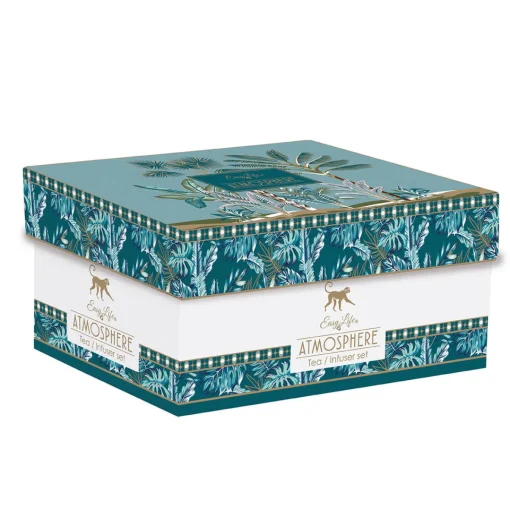 Easy Life Théière de 600 ml avec 2 tasses en porcelaine Atmosphere Jungl Clearance