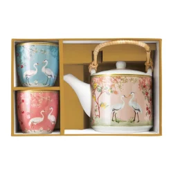 Easy Life Théière de 600 ml avec 2 verres JARDIN DE REVES Clearance